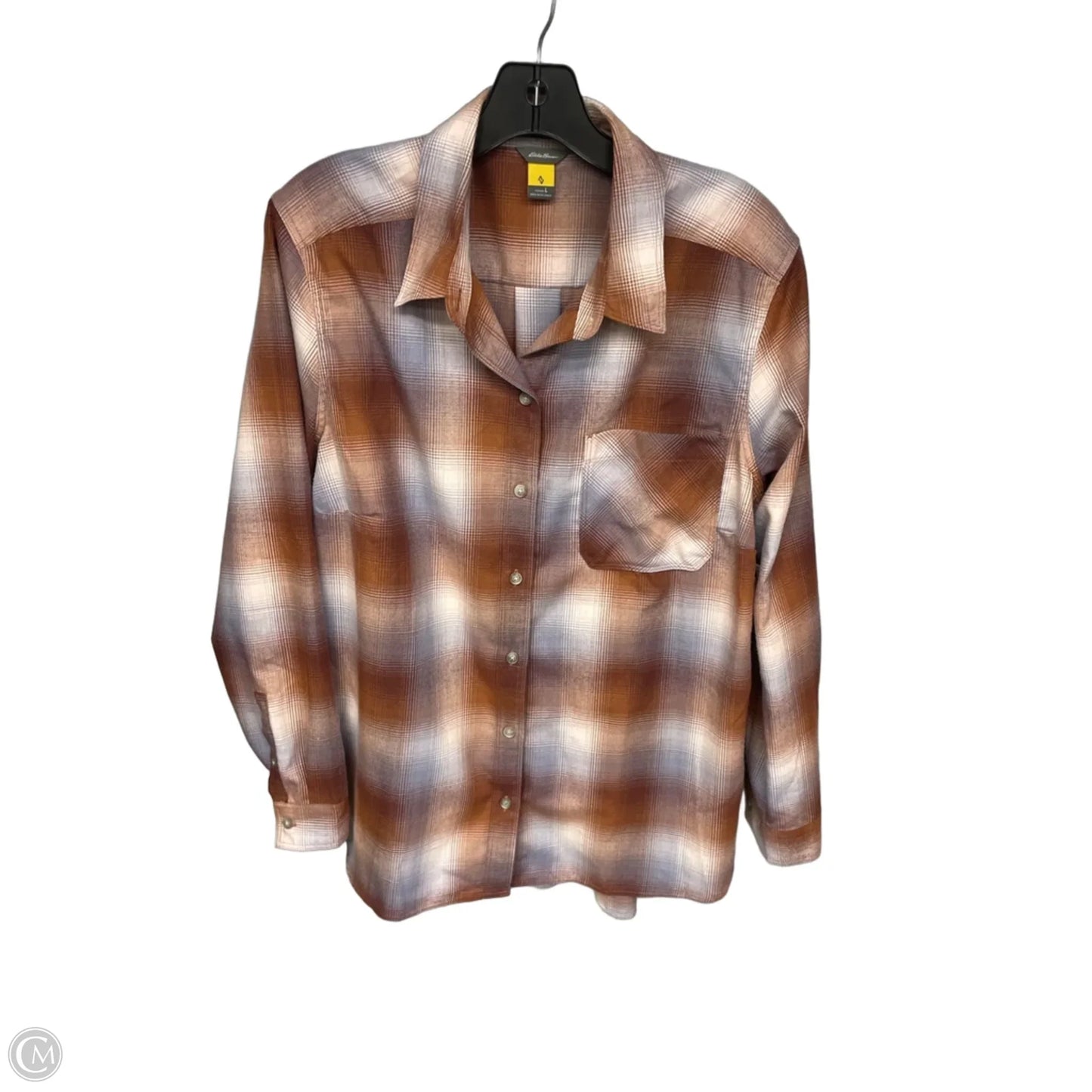 Top Long Sleeve By Eddie Bauer In Orange, Size: L