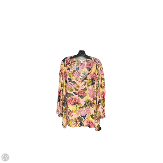 Top 3/4 Sleeve By Terra & Sky In Floral Print, Size: 3x