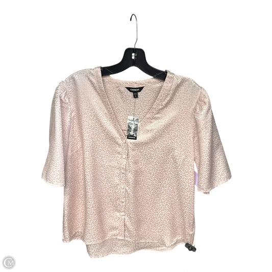 Top Short Sleeve By Express In Pink, Size: L