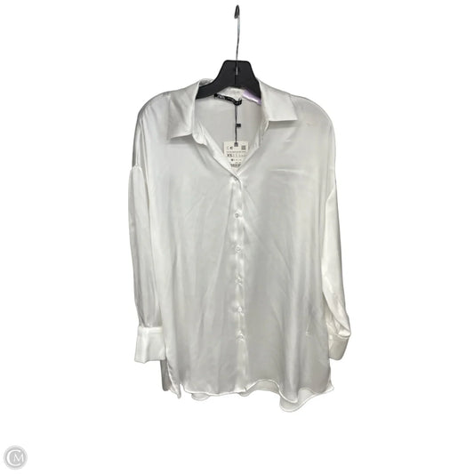 Top Long Sleeve By Zara In White, Size: Xs