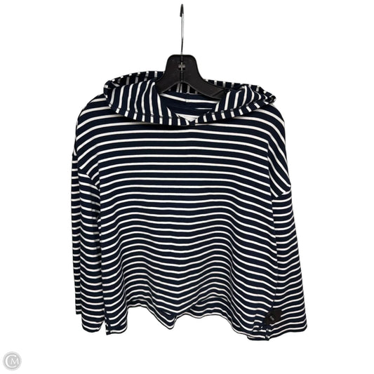 Sweatshirt Hoodie By Evereve In Blue & White, Size: M
