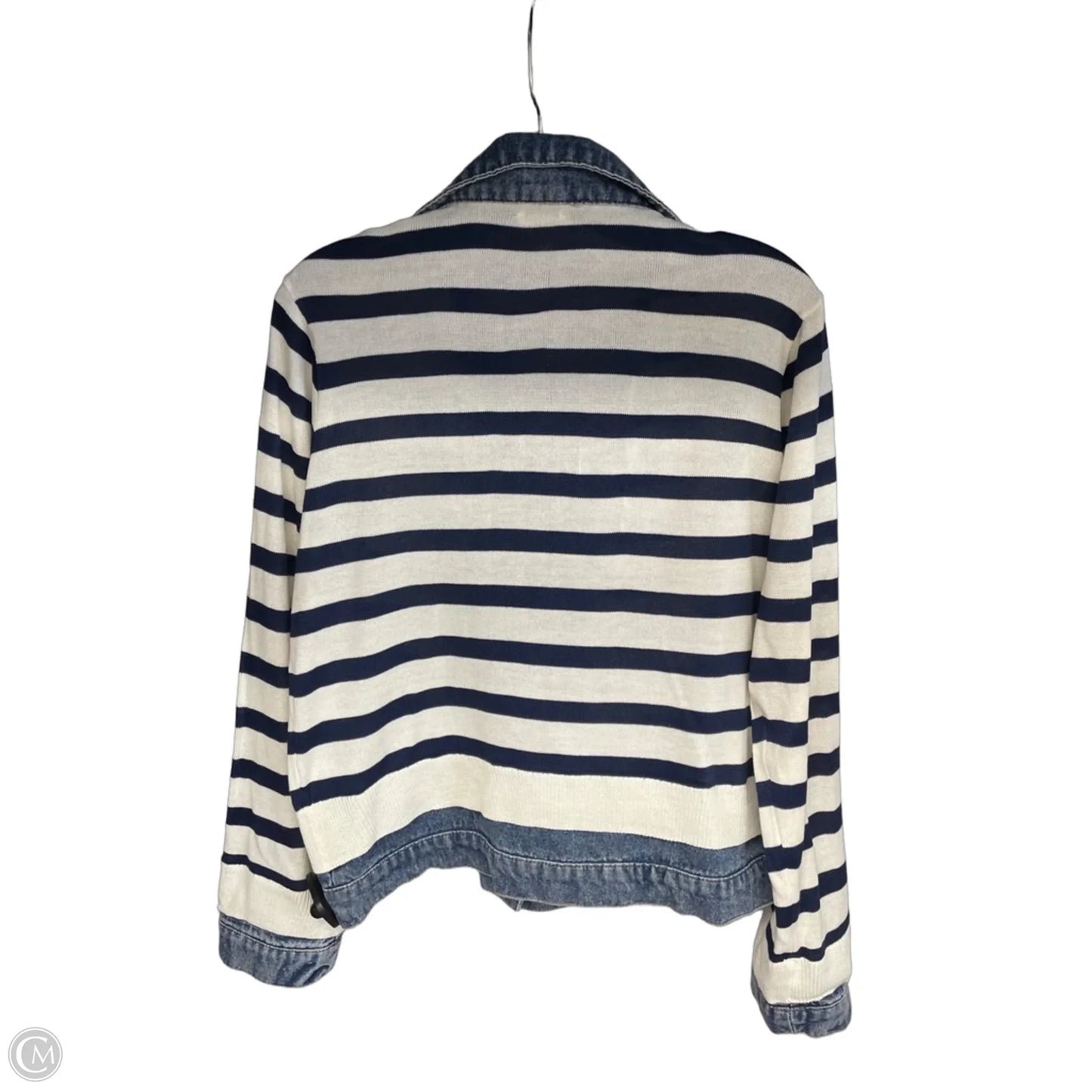 Cardigan By Hem & Thread In Blue & Cream, Size: M