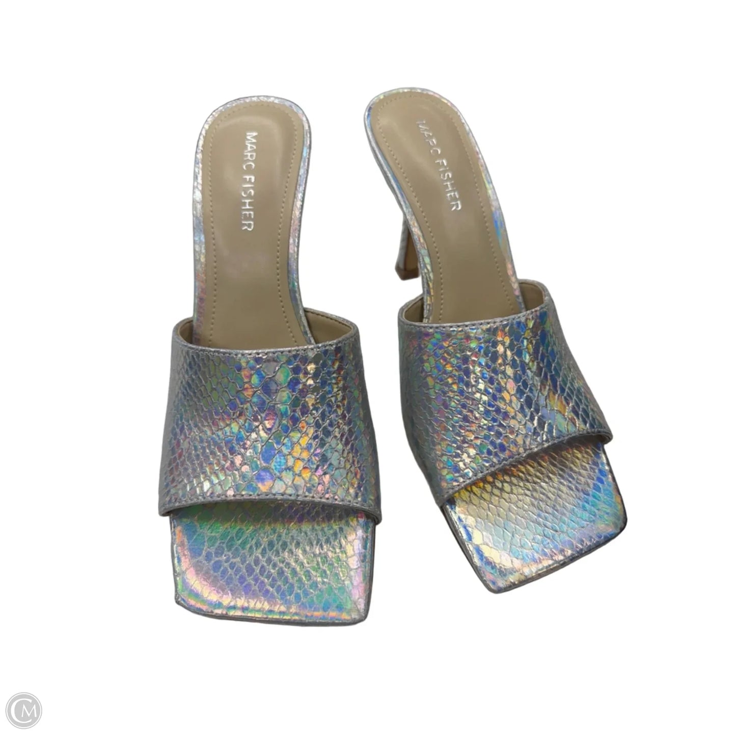 Shoes Heels Stiletto By Marc Fisher In Silver, Size: 8