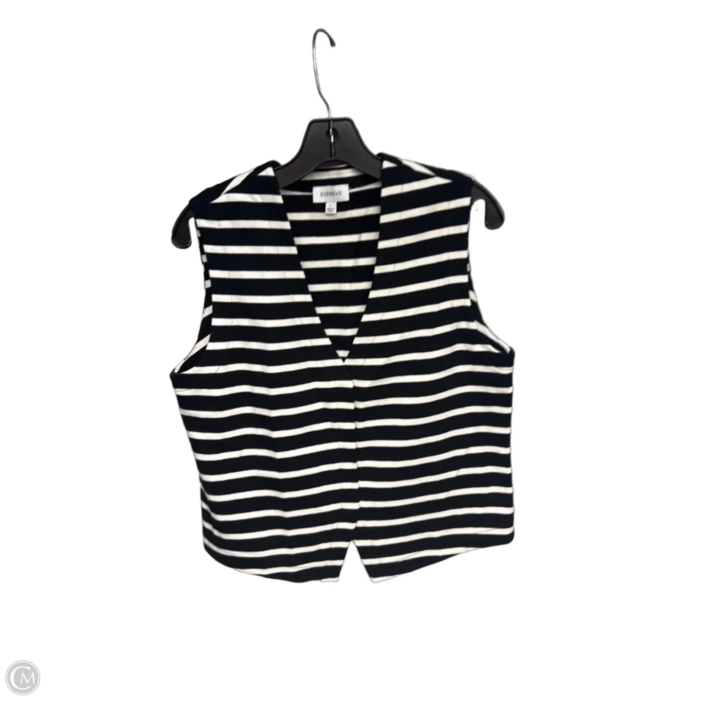 Top Sleeveless By Evereve In Black & White, Size: L