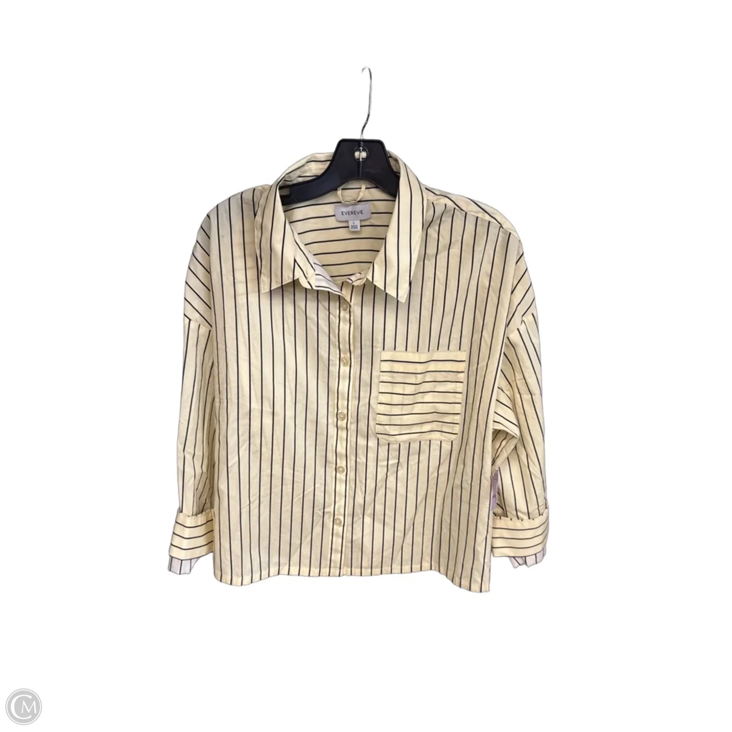 Top 3/4 Sleeve By Evereve In Yellow, Size: L