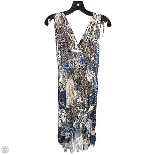 Dress Casual Midi By Clothes Mentor In Blue & White, Size: Xl