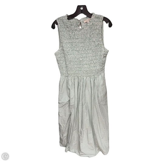 Dress Casual Maxi By Loft In Green & White, Size: L