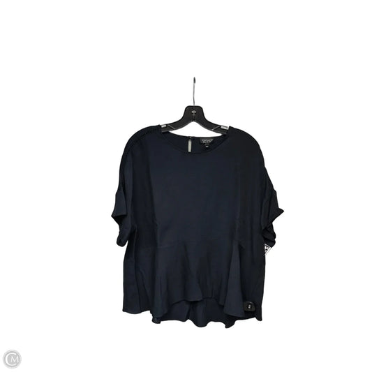 Top Short Sleeve By Topshop In Navy, Size: 10
