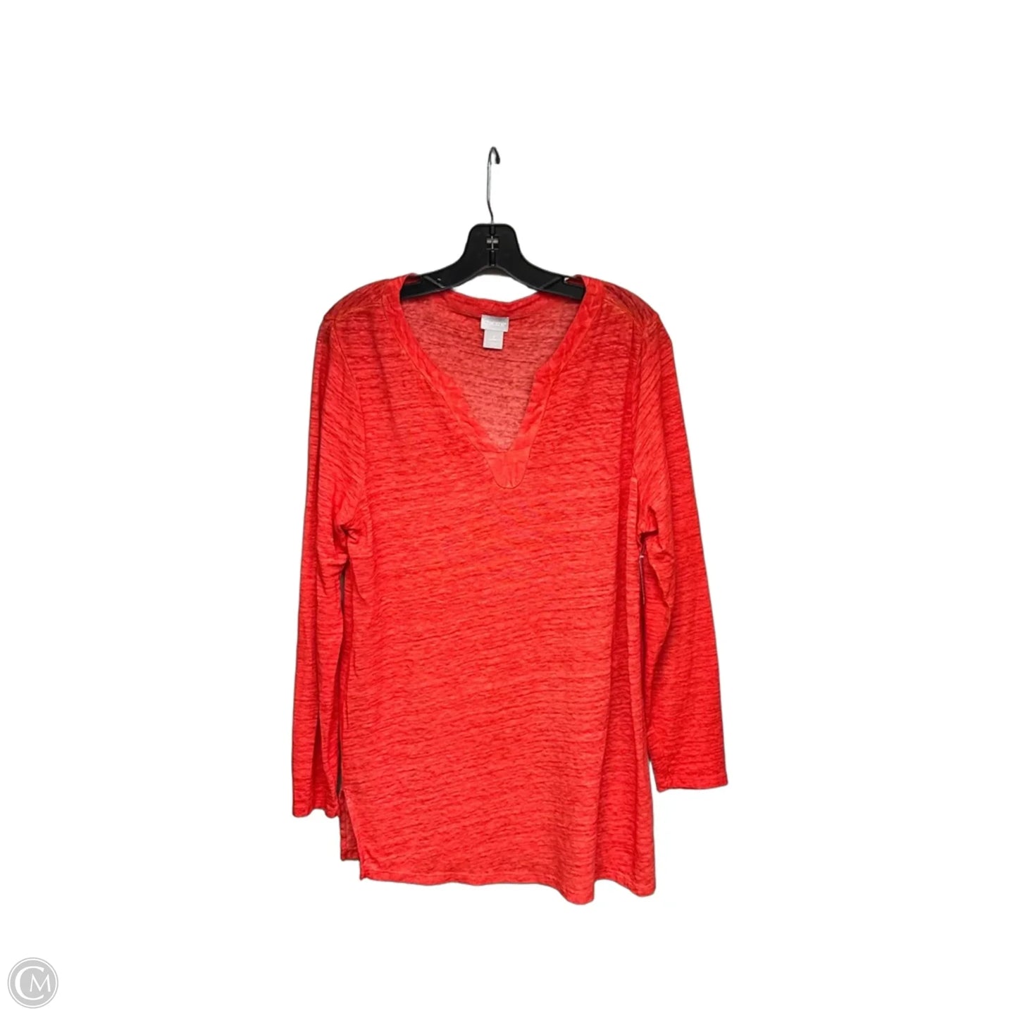 Top Long Sleeve By Chicos In Red, Size: L