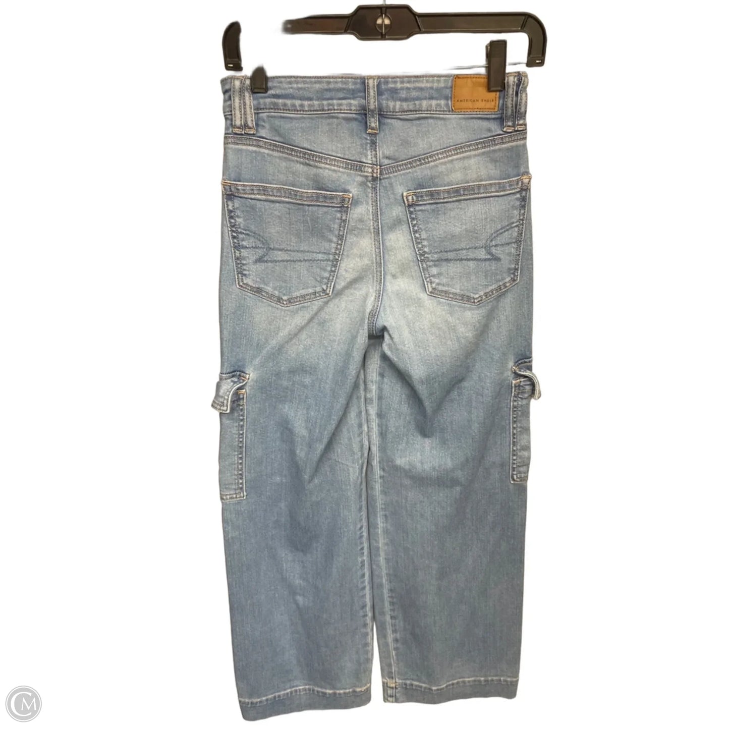 Jeans Wide Leg By American Eagle In Blue Denim, Size: 0