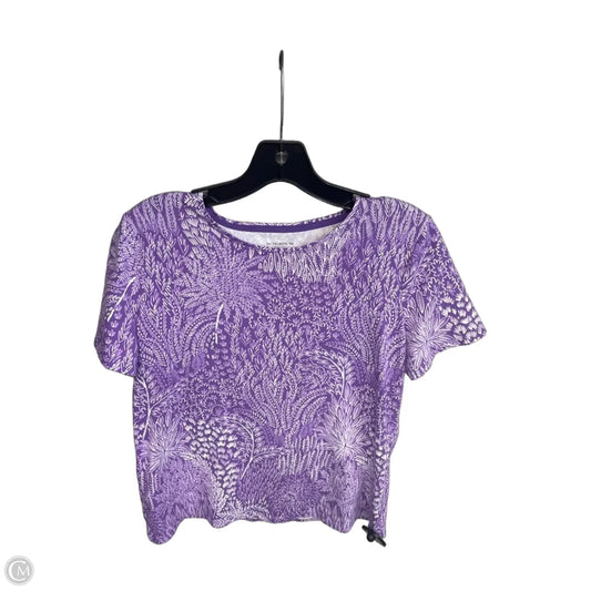 Top Short Sleeve Basic By Talbots In Purple, Size: Lp