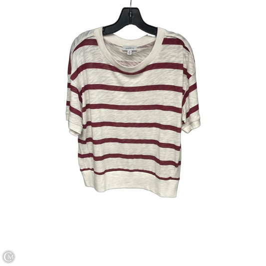 Top Short Sleeve By Evereve In Cream & Red, Size: M