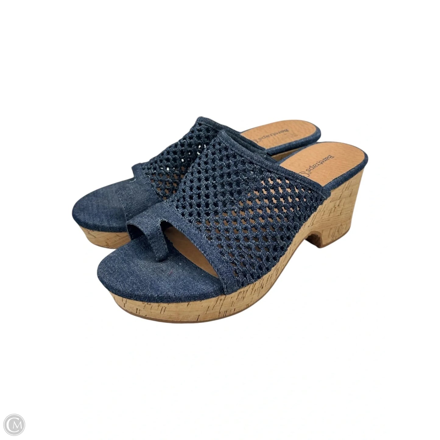Shoes Heels Wedge By Bare Traps In Blue Denim, Size: 8