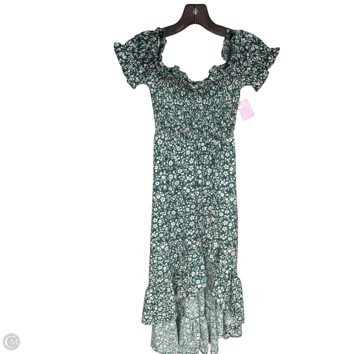 Dress Casual Maxi By Francesca’s In Green & White, Size: Xs