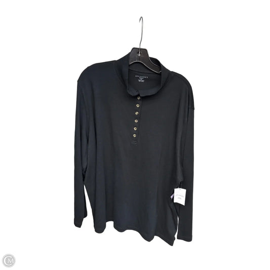 Top Long Sleeve By Appleseeds In Black, Size: 3x