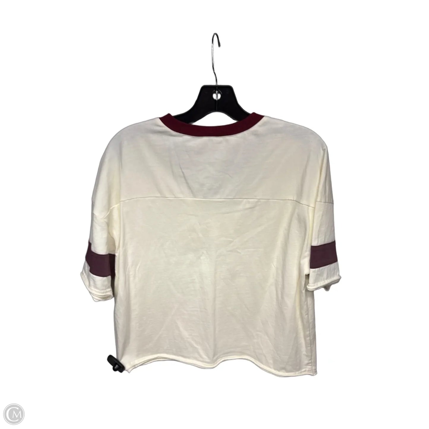 Top Short Sleeve By Evereve In Cream & Red, Size: S