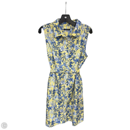 Dress Casual Midi By Tommy Hilfiger In Blue & Yellow, Size: 10
