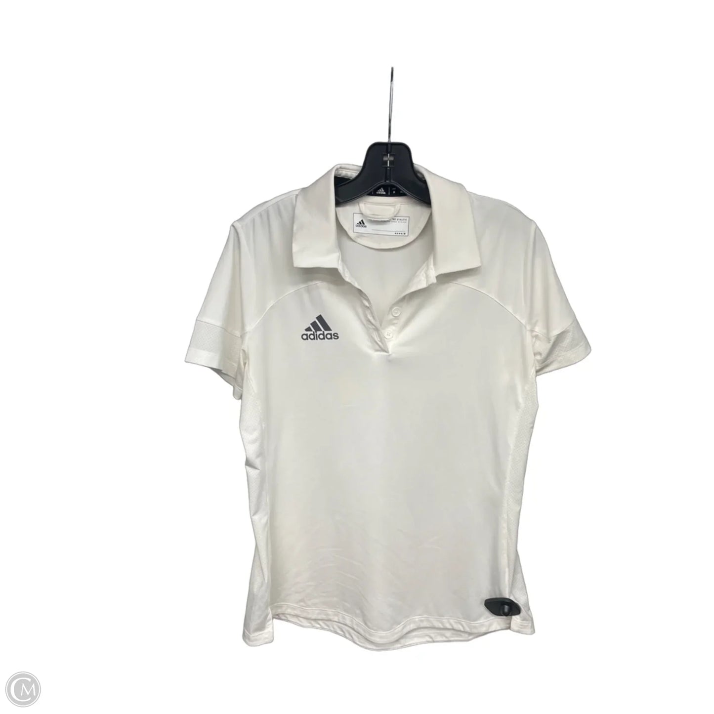 Athletic Top Short Sleeve By Adidas In White, Size: M