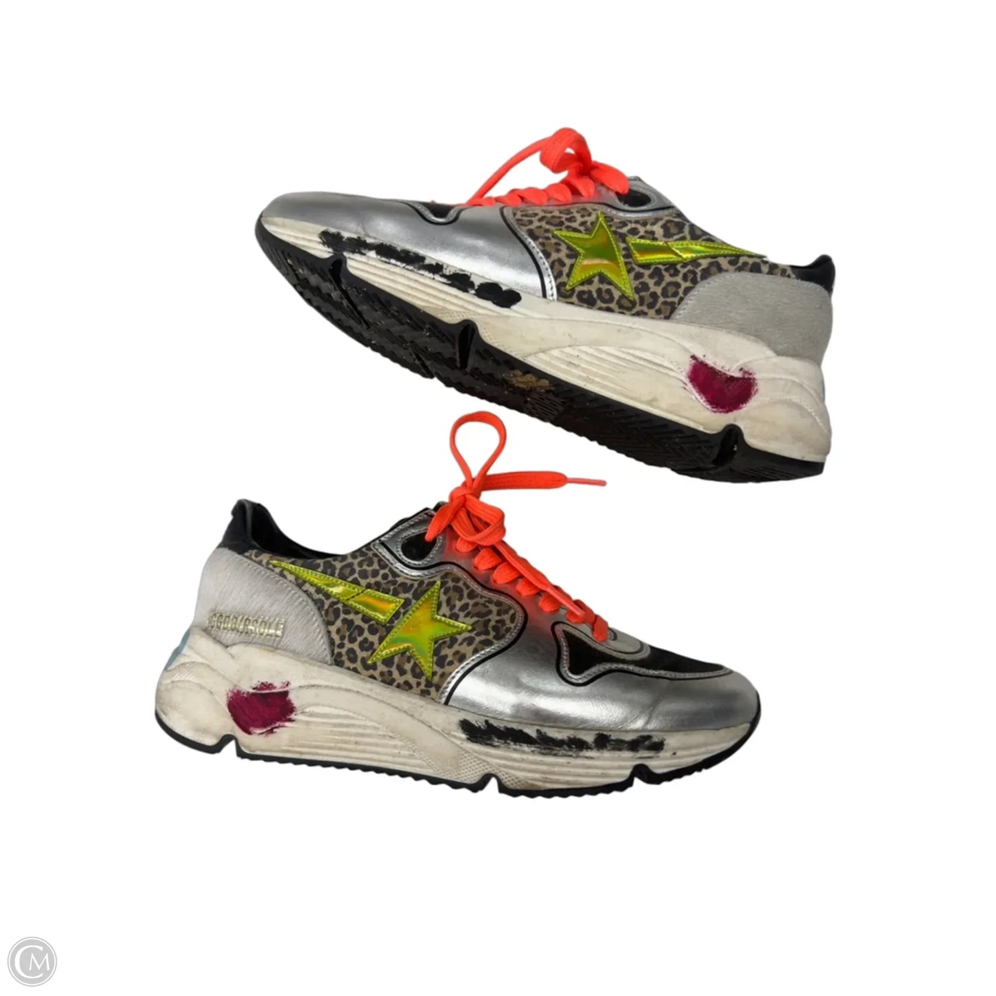 Shoes Luxury Designer By Golden Goose In Black & Silver, Size: 7