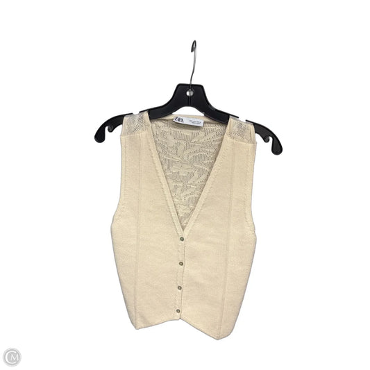 Top Sleeveless By Zara In Cream, Size: M