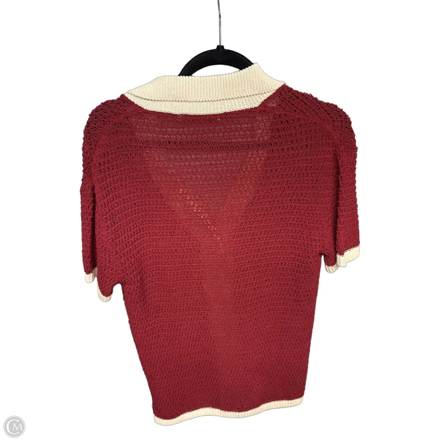 Top Short Sleeve By Zara In Red & Tan, Size: S