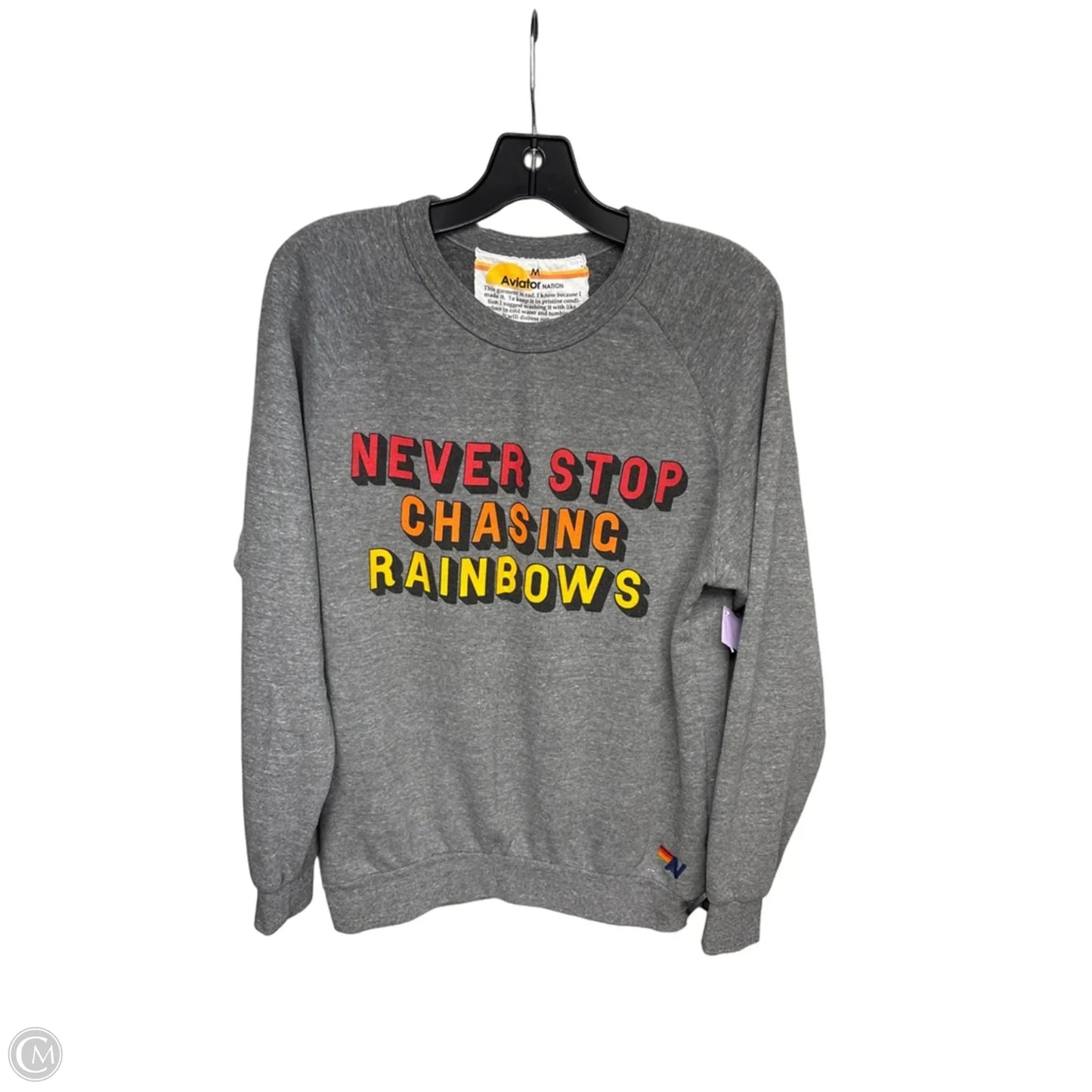 Sweatshirt Crewneck By Aviator Nation In Grey, Size: M