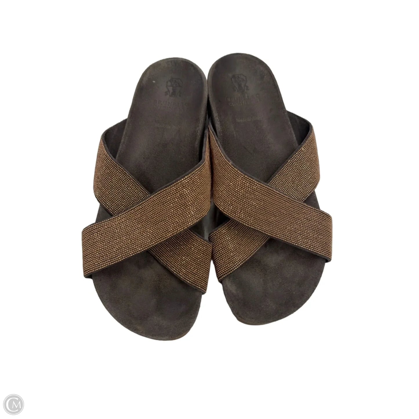 Sandals Designer By Brunello Cucinelli In Bronze, Size: 7