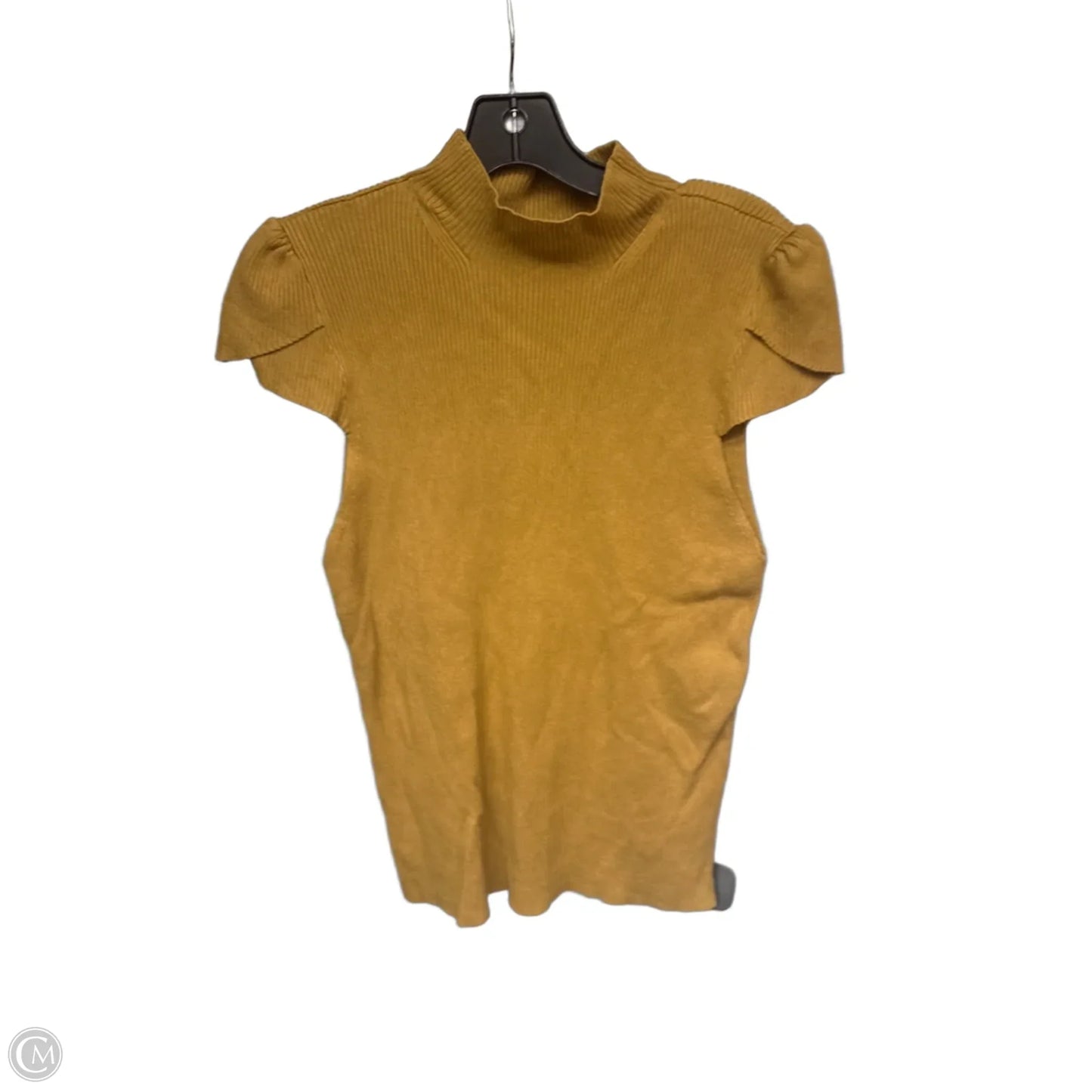 Top Short Sleeve By Anthropologie In Yellow, Size: Xl