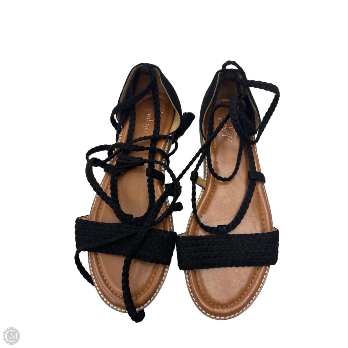 Sandals Flats By Crown Vintage In Black, Size: 8