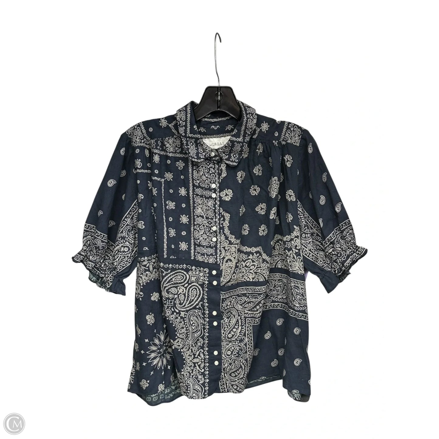 Top Short Sleeve By The Great. In Blue & Grey, Size: 2