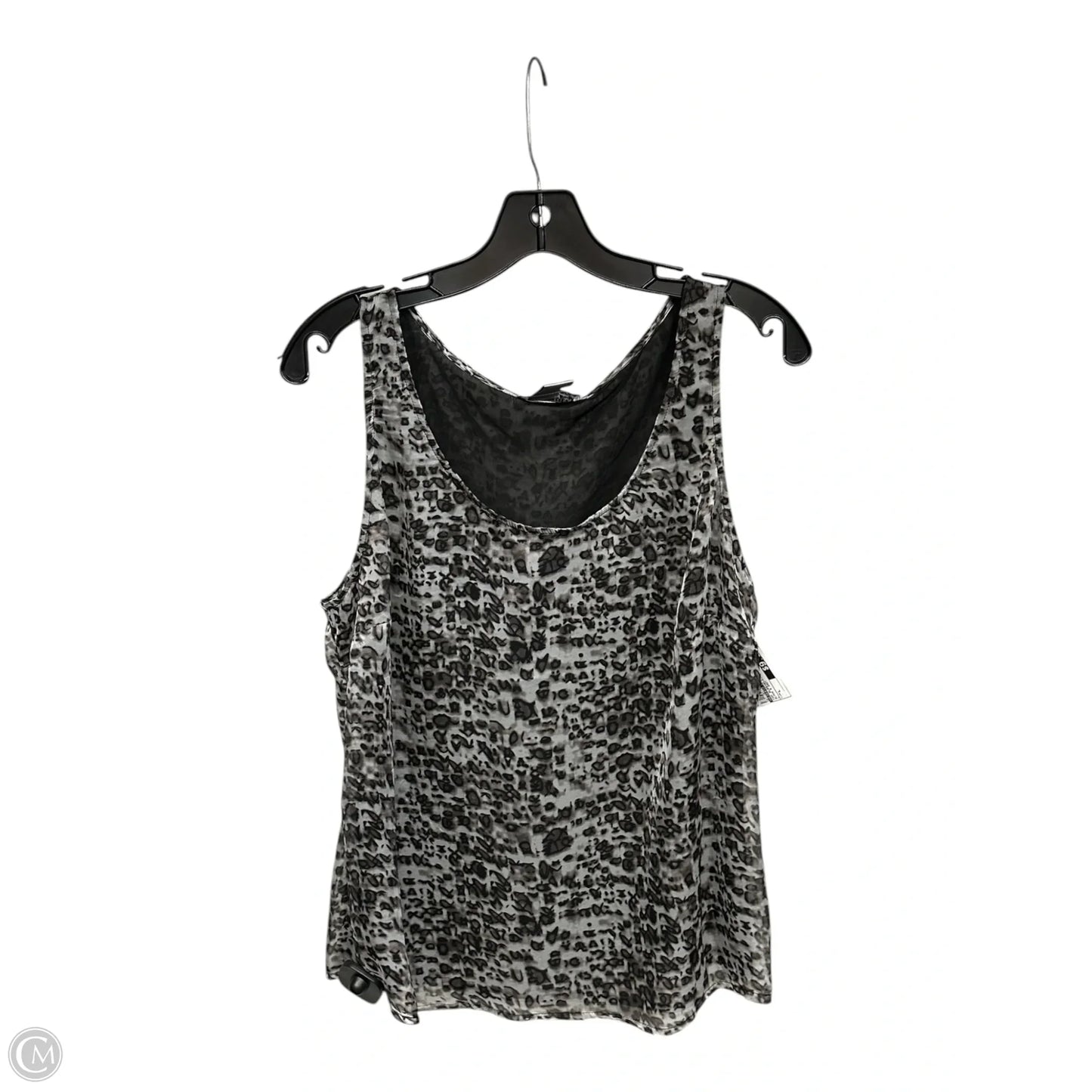 Top Sleeveless By Alberto Makali In Black & Grey, Size: L