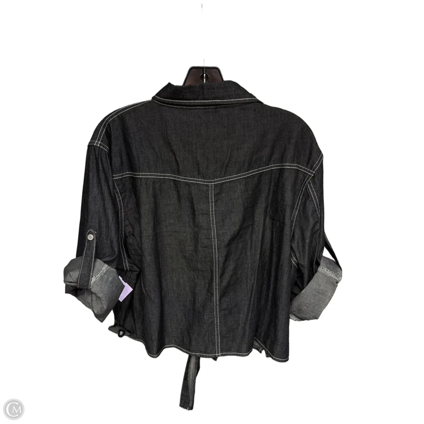 Top Short Sleeve By Clothes Mentor In Black Denim, Size: 2x