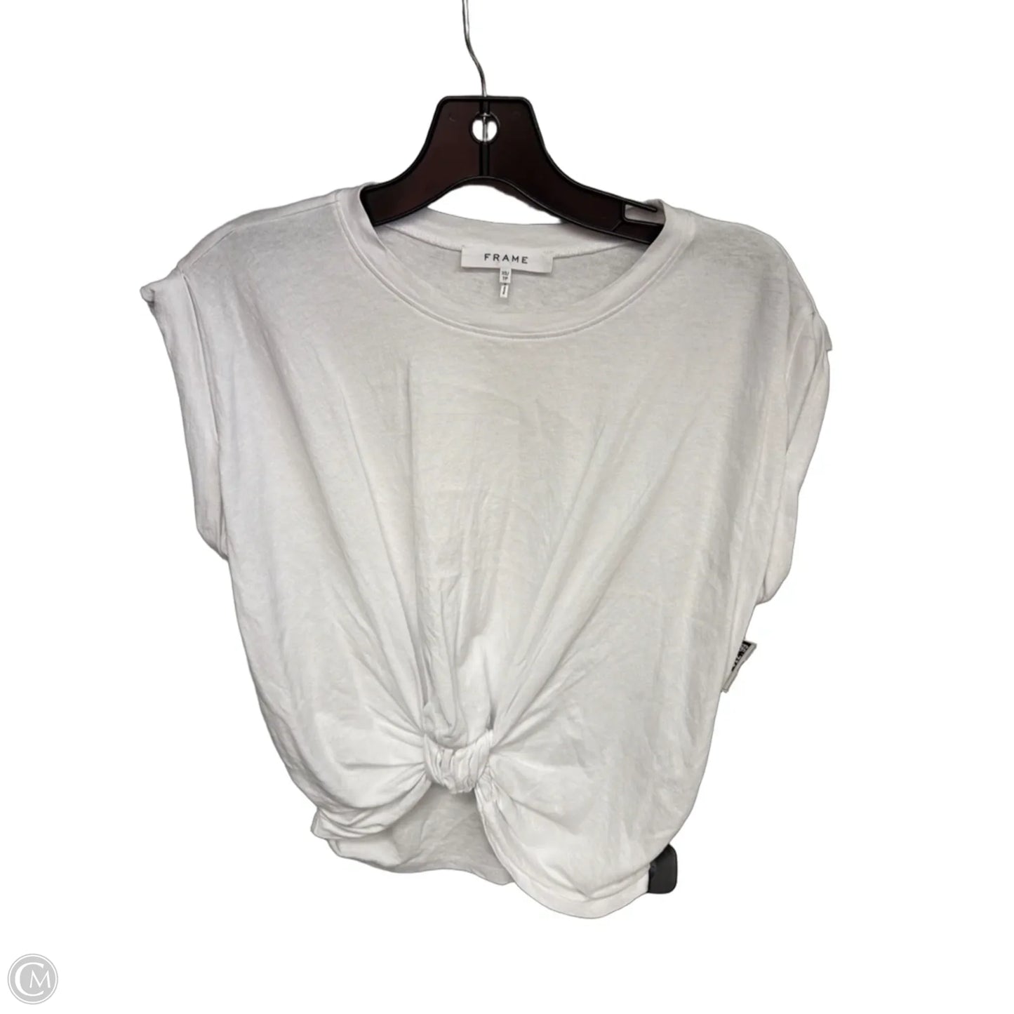 Top Short Sleeve By Frame In White, Size: Xs
