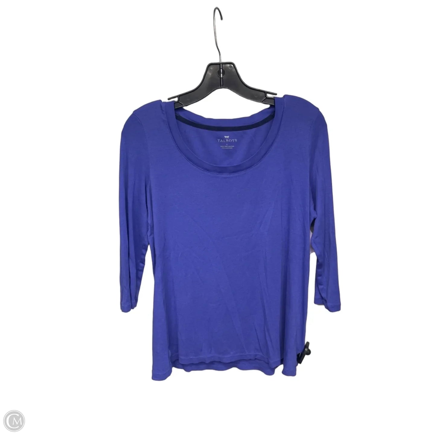 Top 3/4 Sleeve By Talbots In Blue, Size: L