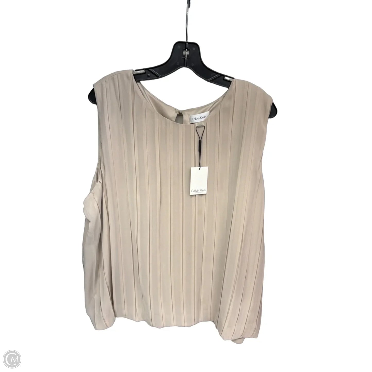Top Sleeveless By Calvin Klein In Taupe, Size: 2x