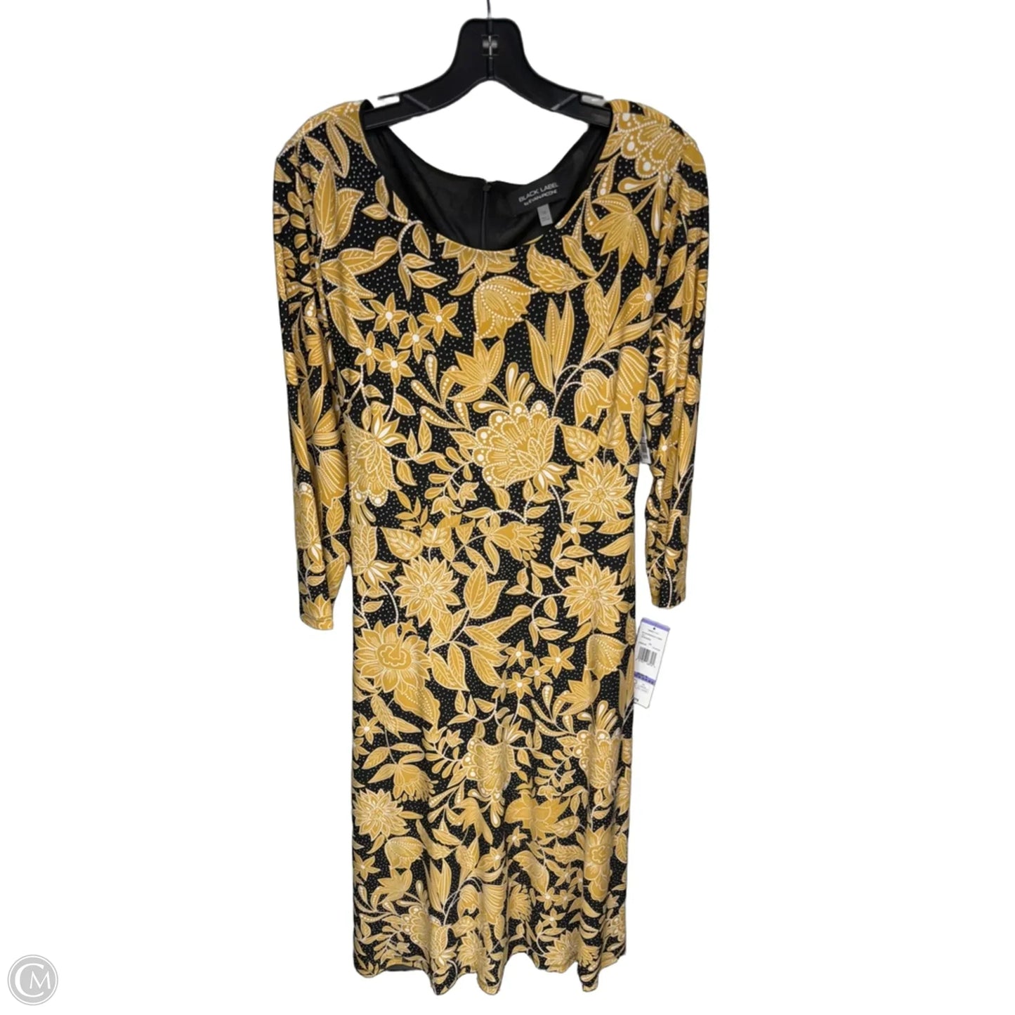 Dress Casual Maxi By Black Label In Black & Yellow, Size: 18