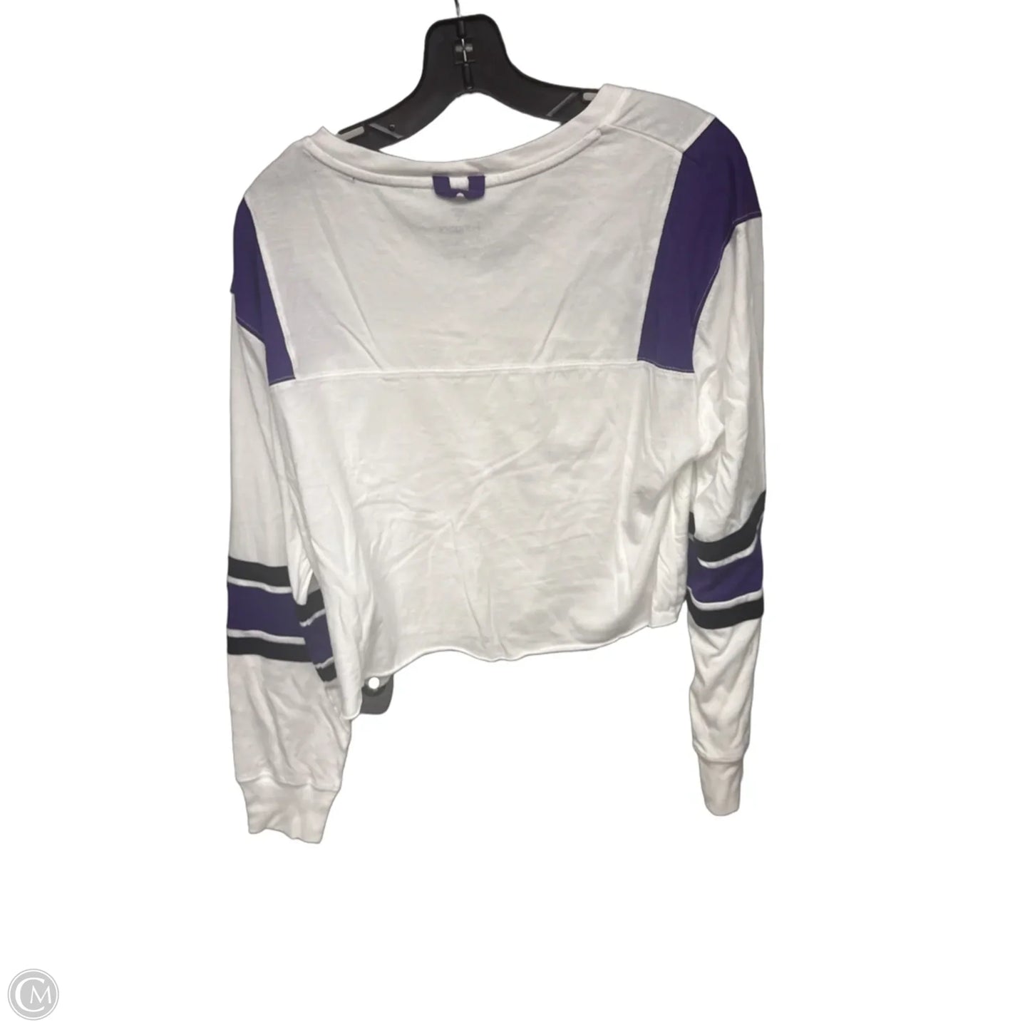 Athletic Top Long Sleeve Crewneck By Fanatics In Purple & White, Size: M