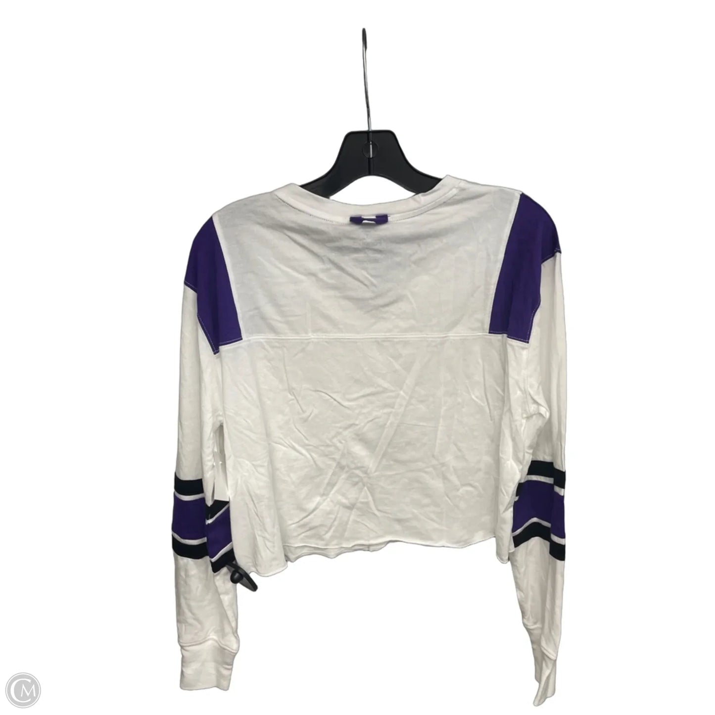 Athletic Top Long Sleeve Crewneck By Fanatics In Purple & White, Size: S