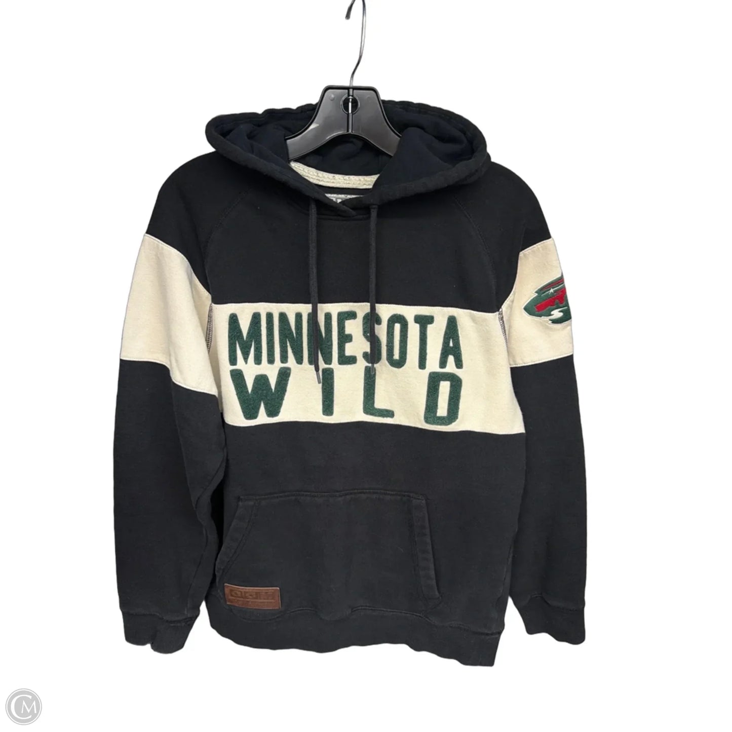 Athletic Sweatshirt Hoodie By Clothes Mentor In Black & White, Size: S