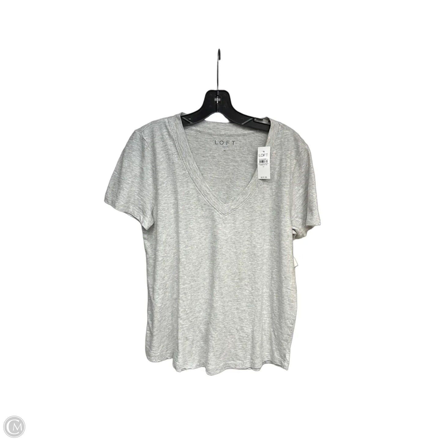 Top Short Sleeve Basic By Loft In Grey, Size: M