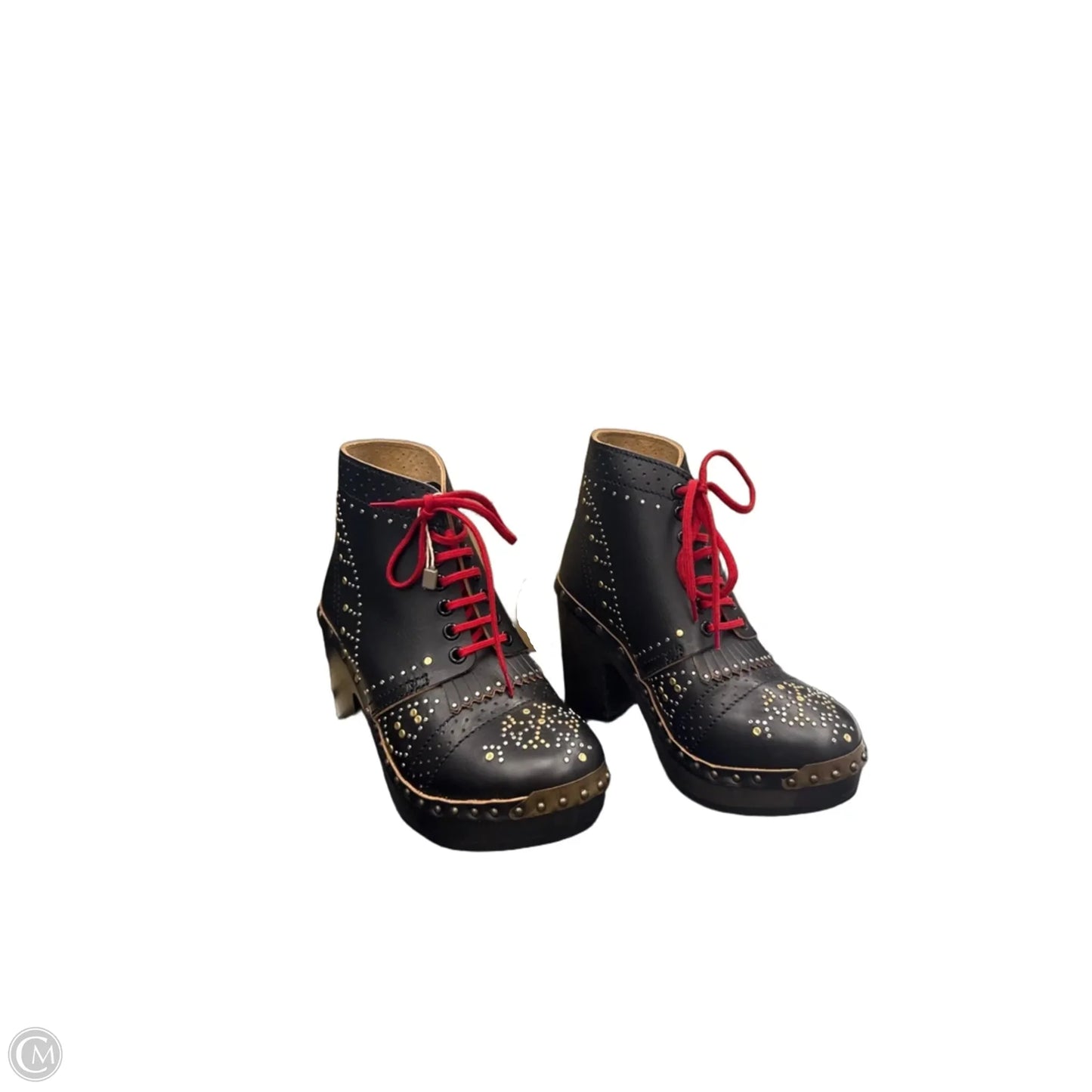 Boots Luxury Designer By Burberry In Black & Red, Size: 6