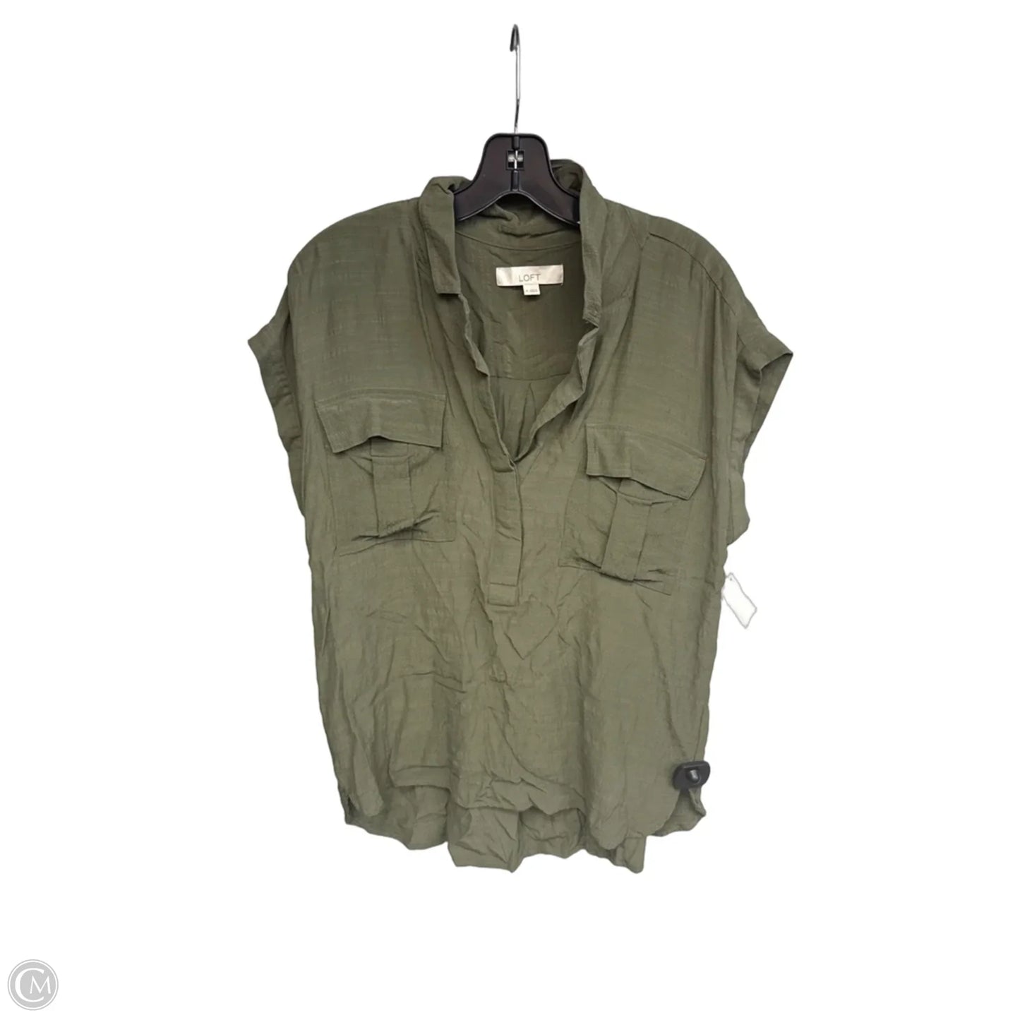Top Short Sleeve By Loft In Green, Size: M