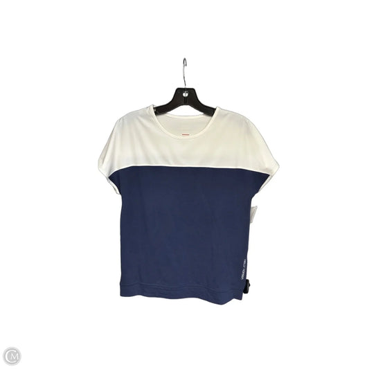 Athletic Top Short Sleeve By Helly Hansen In Blue & Cream, Size: M