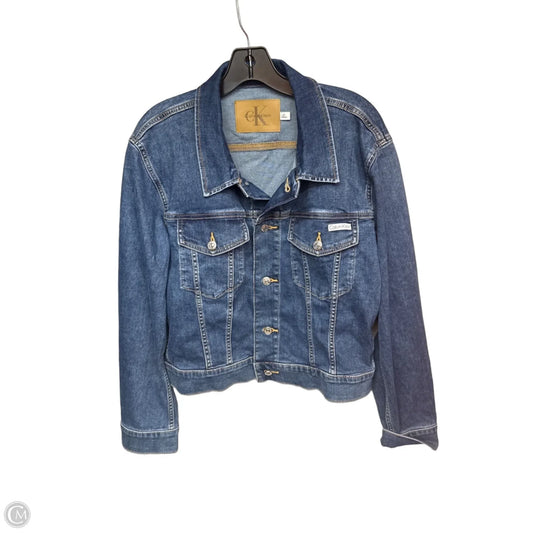 Jacket Denim By Calvin Klein In Blue Denim, Size: L
