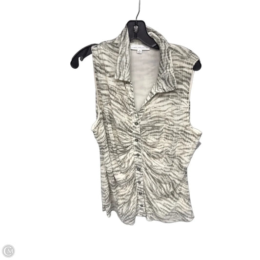 Top Sleeveless By Jane And Delancey In Zebra Print, Size: Xl