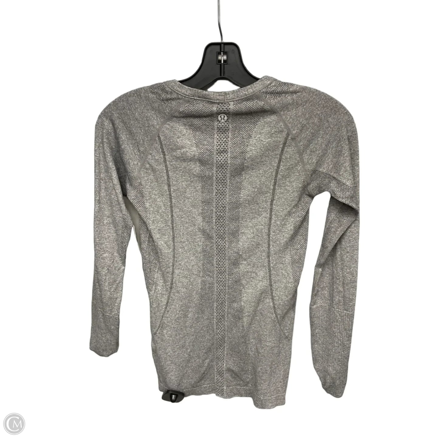 Athletic Top Long Sleeve Collar By Lululemon In Grey, Size: 4