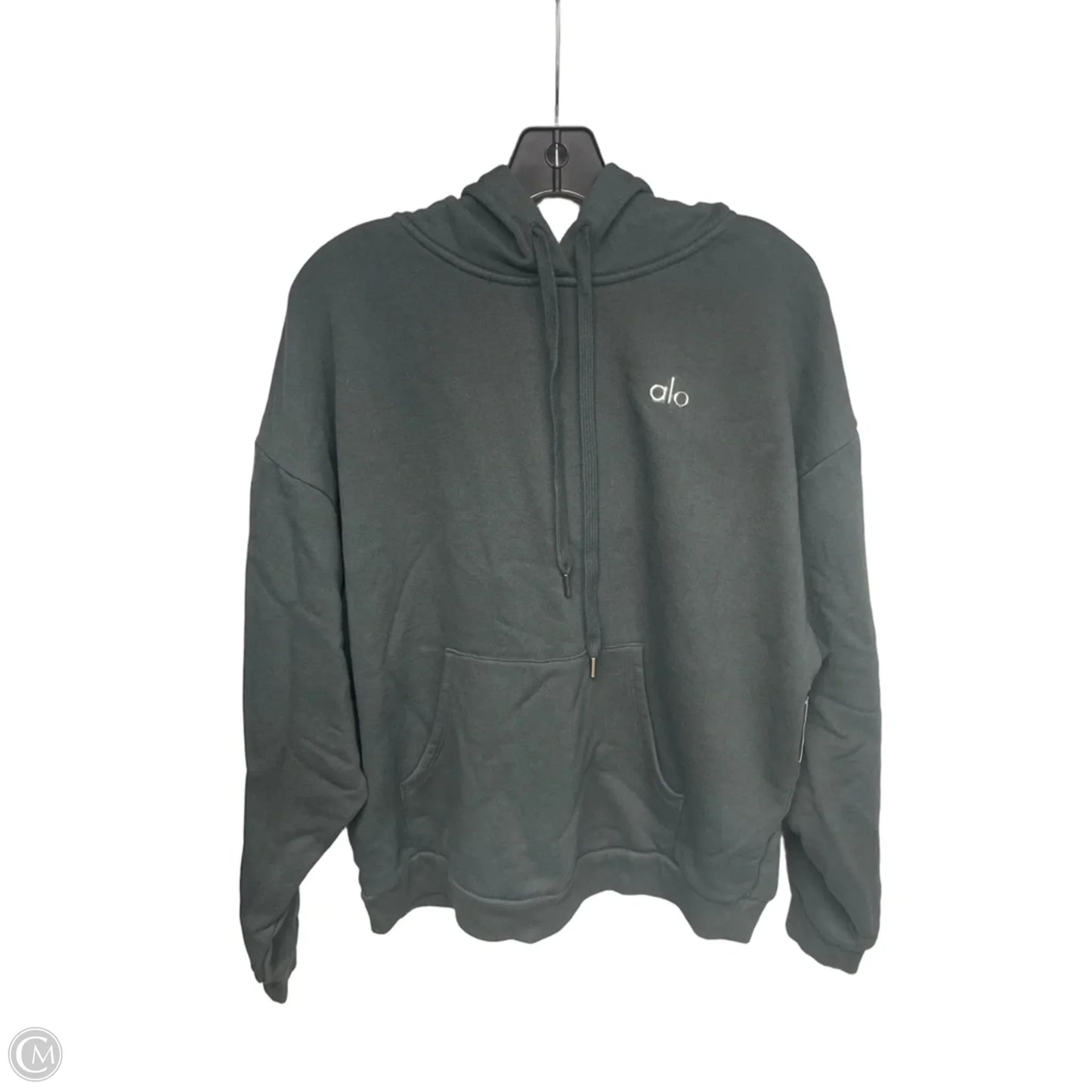 Athletic Sweatshirt Hoodie By Alo In Teal, Size: M