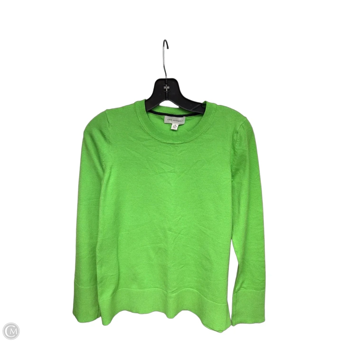 Top Long Sleeve By Free Assembly In Green, Size: M