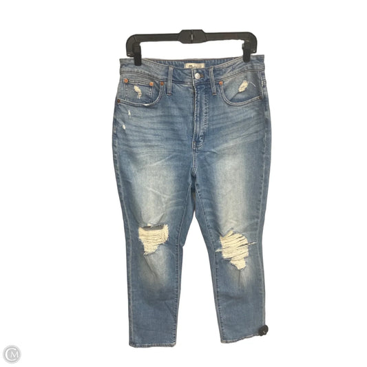 Jeans Straight By Madewell In Blue Denim, Size: 8