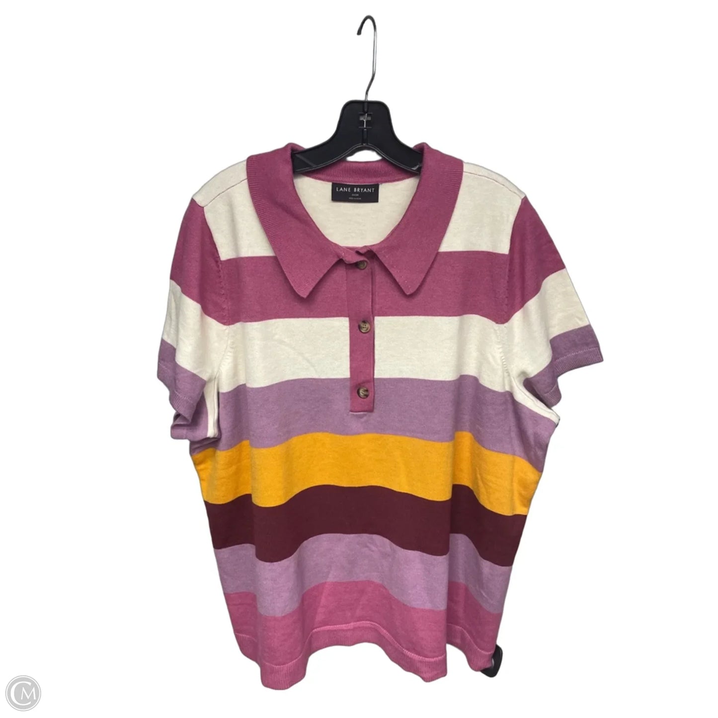 Top Short Sleeve By Lane Bryant In Striped Pattern, Size: 3x